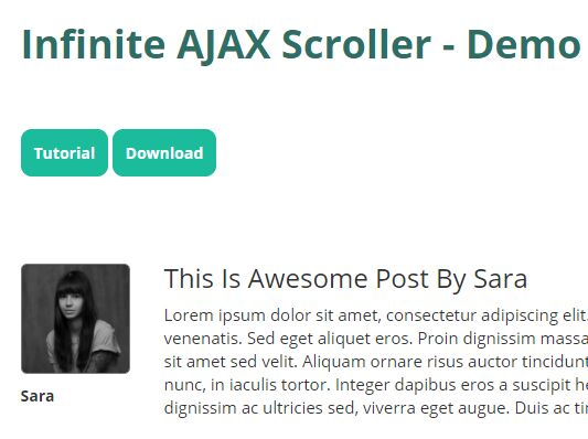 Infinite Scroll Using JQuery, Ajax and PHP